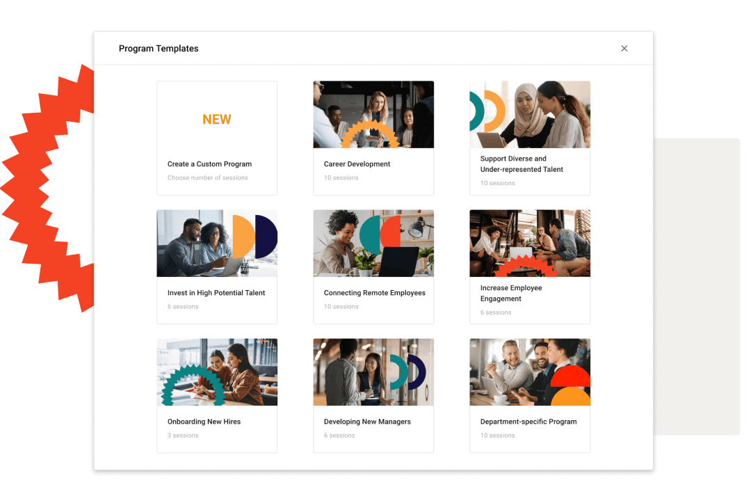 Screenshot of mentorship program templates