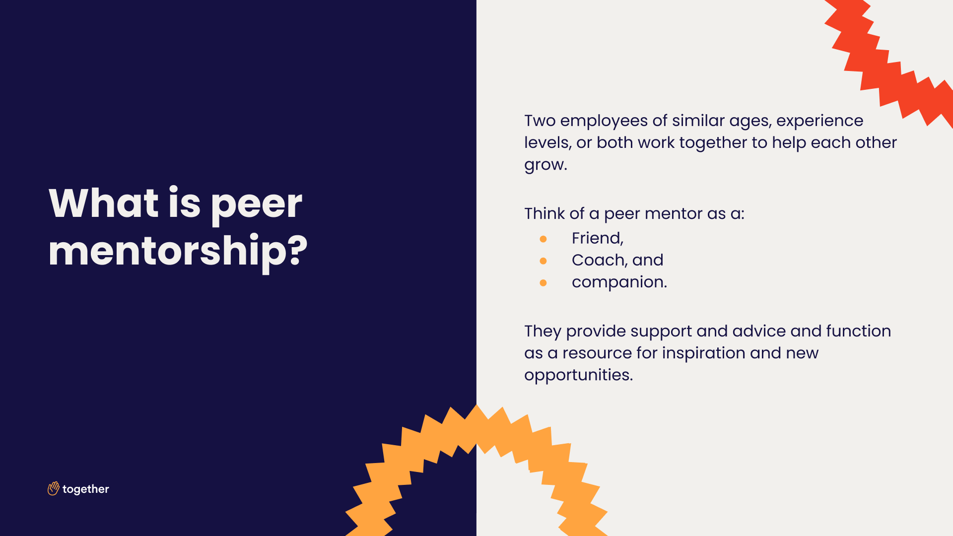 What is peer mentoring?
